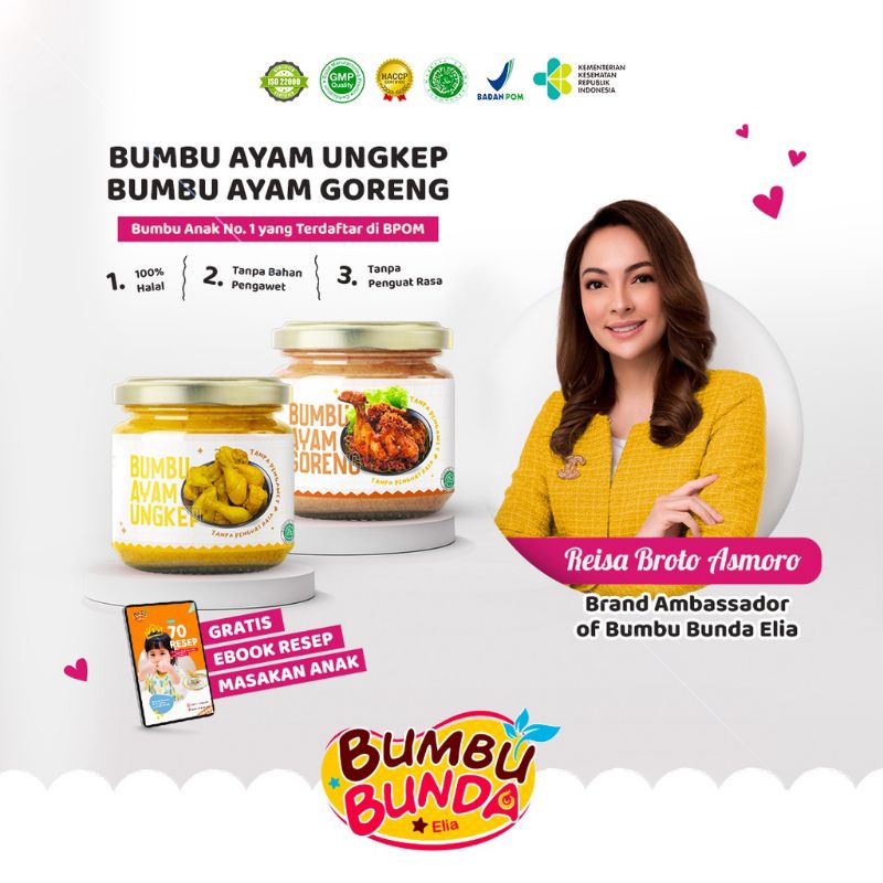 

Bumbu Bunda Elia Halal MUI Bumbu Ayam Ungkep / Bumbu Ayam Goreng / Bumbu Rempah Masak Non MSG