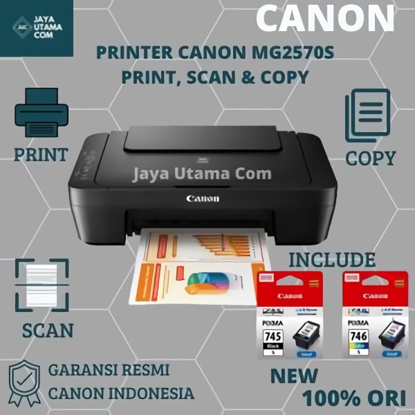 Printer Canon Pixma All in One - MG2570S / E470 - Print Scan Copy - Garansi Resmi