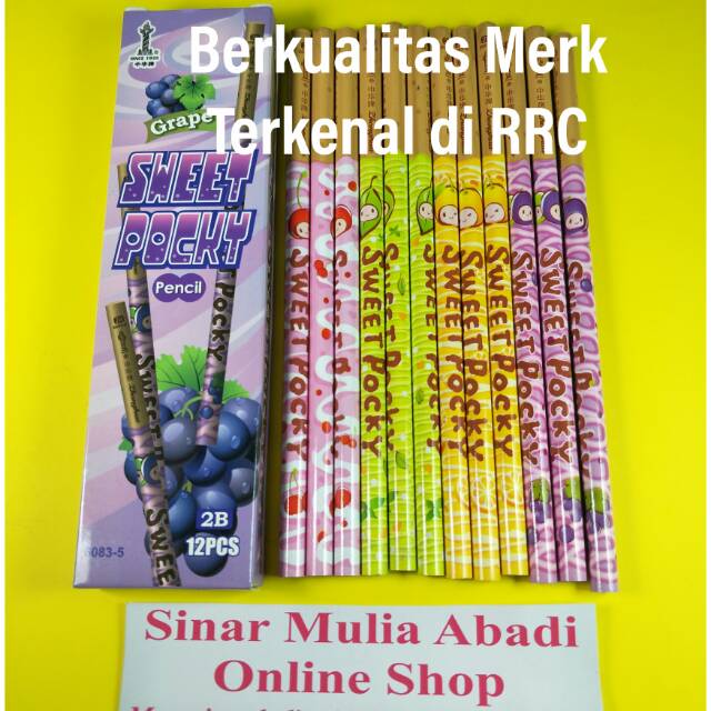 

Pensil 2B Impor Berkualitas Seri Sweet Pocky Zhonghua Asli / Lusin