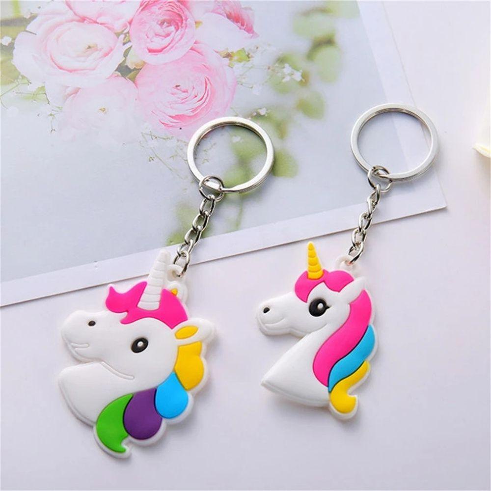 [Elegan] Unicorn Gantungan Kunci Mainan Kartun PVC Wanita Gadis Pesta Nikmat Multi-Gaya Unicorn Liontin