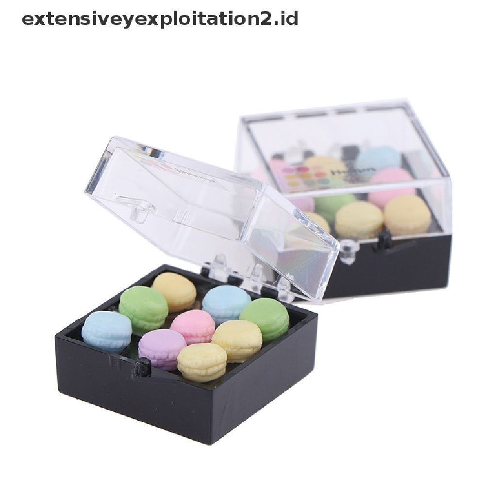 1 Set Miniatur Macaron Tea Snacks Skala 1: 12 Untuk Dekorasi Dapur Rumah Boneka