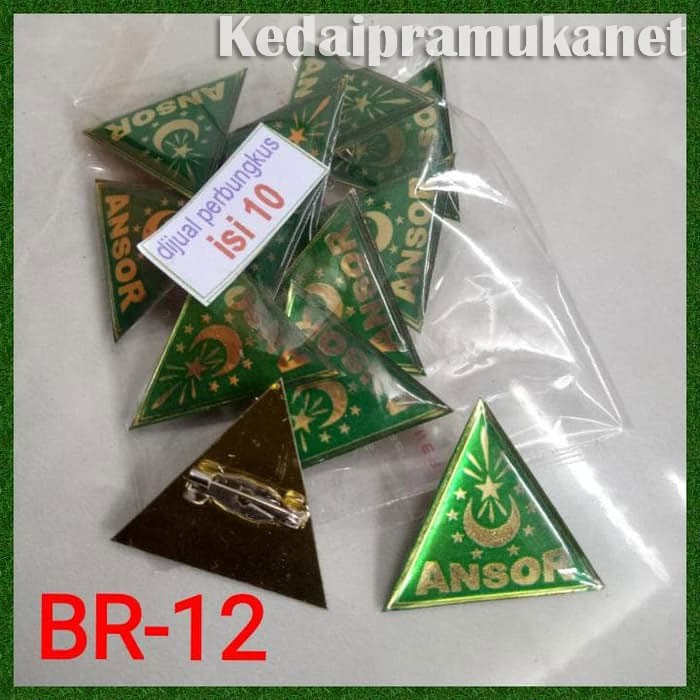 Pin bros lambang ansor NU banom logo gambar logam peniti jarum