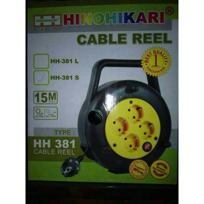 Kabel Gulung sambungan colokan Listrik Hinohikari 15M SNI Termurah.