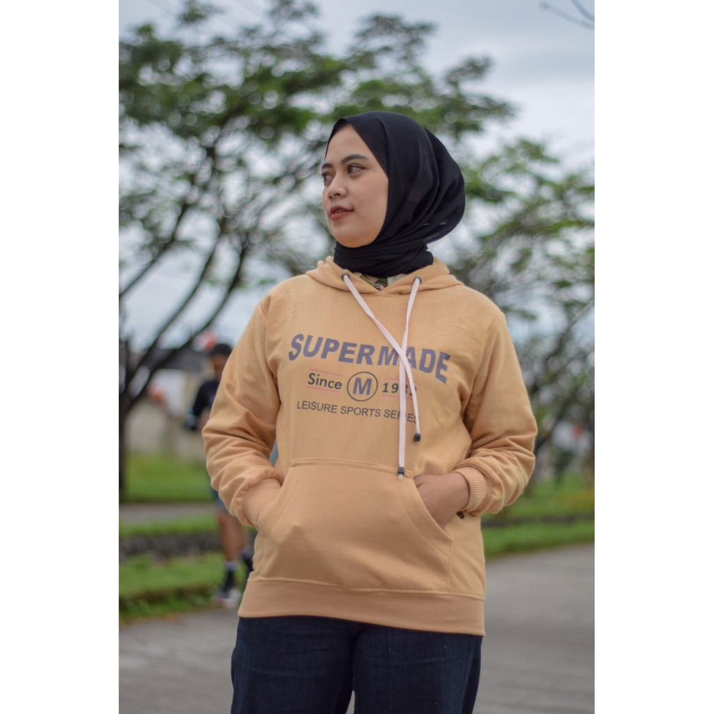 SWEATER WANITA SUPERMADE FLEECE TEBAL PREMIUM TERBARU,