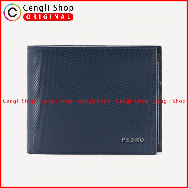DOMPET KULIT PRIA PEDRO ORIGINAL BRANDED BIRU NAVY PM052