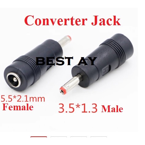 DC Power Connector Adapter Converter Socket Soket Jack Power Plug 5.5x2.1 to 3.5x1.3 mm