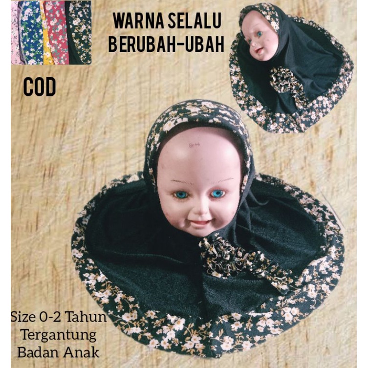 Jilbab bayi pet rempel bunga shabby kerudung anak hijab anak