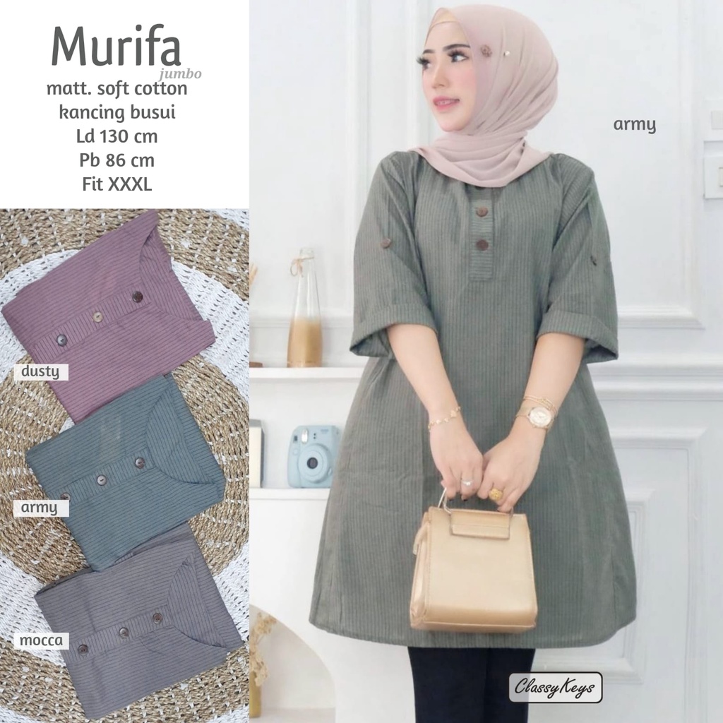 TUNIK MUSLIM WANITA BAJU ATASAN TUNIK KOTAK KEKINIAN TERBARU / BAJU TUNIK KOTAK KOTAK SQUARY