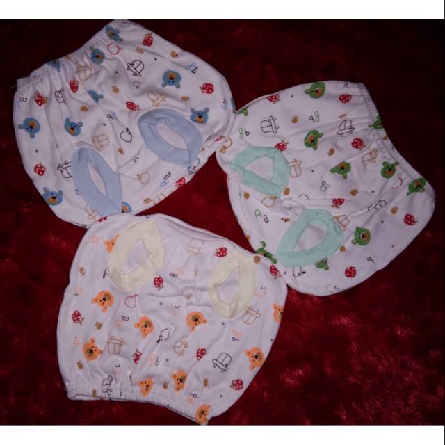 HARGA 3 pcs CELANA POP BAYI PUTIH MOTIF PANDA