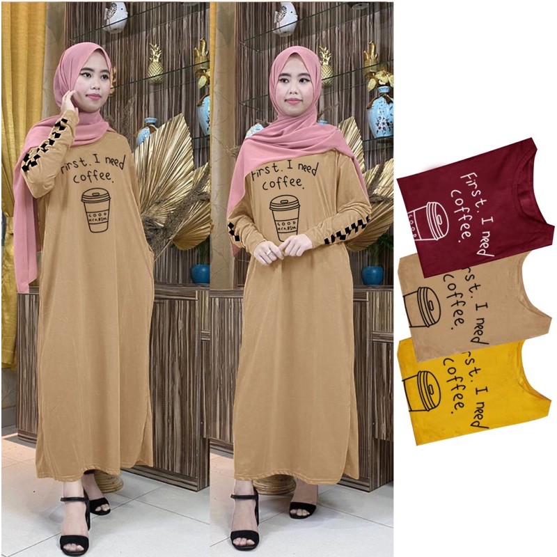 Gamis wanita remaja murah terbaru jumbo polos muslim kekinian baju simple