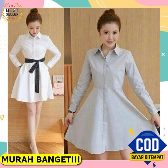 Baju Gamis Yunisa Dress 1 | Mini Dress Polos | Busui Friendly | Korean Style | Outfit Remaja | Casua