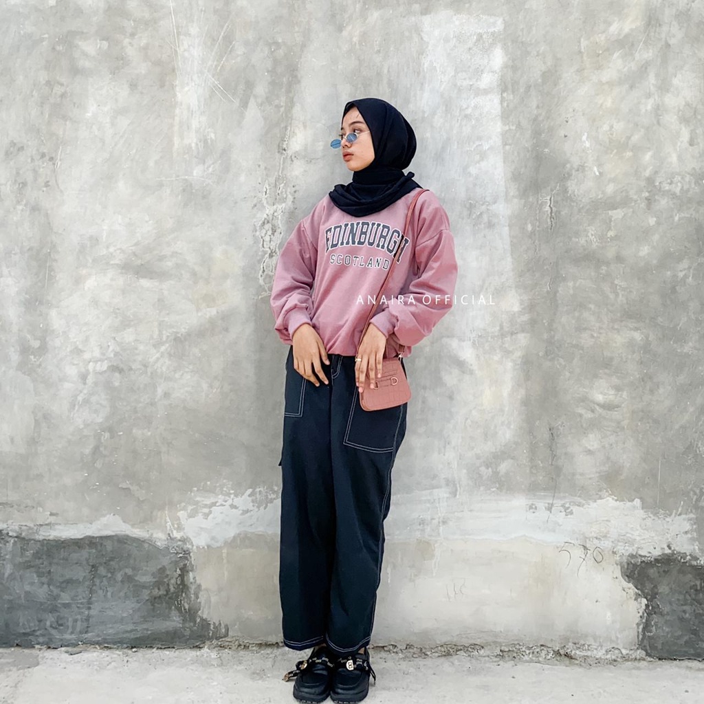 EDINBURGH SWEATER OVERSIZE PRIA WANITA SWITER CREWNECK