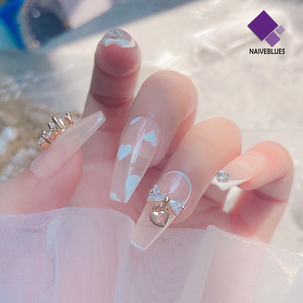 Naiveblue 3Pcs / Set Ornamen Pita Aksen Zircon Anti Karat Untuk Dekorasi Nail Art / Manicure DIY