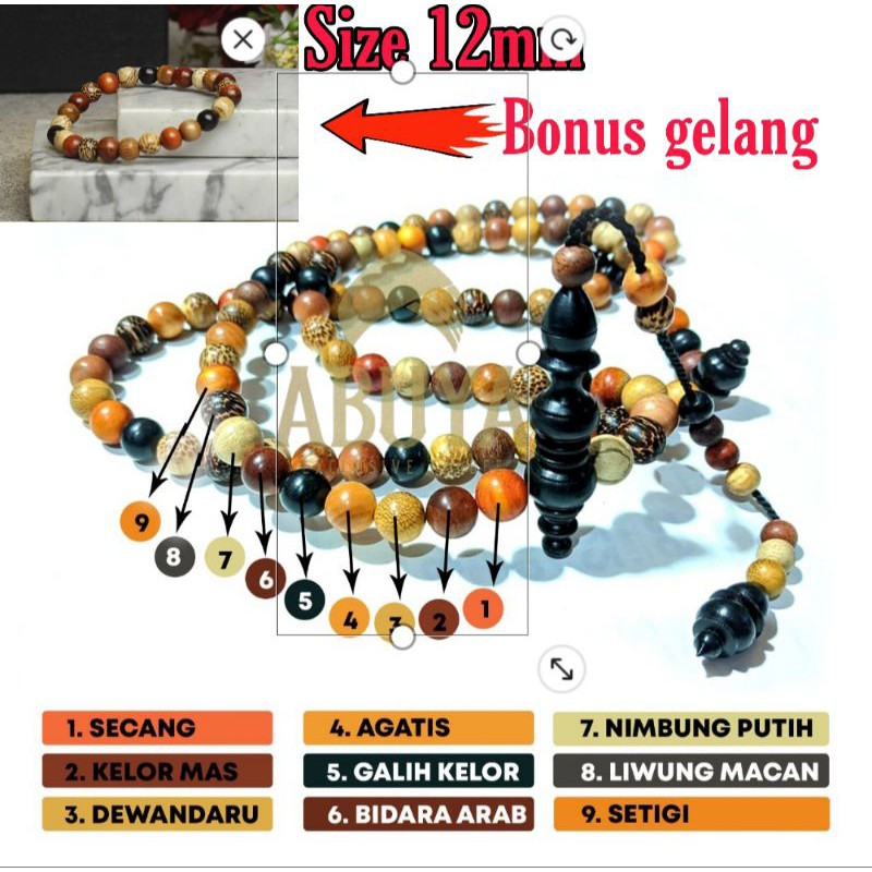 TASBIH ABUYA TASBIH BERTUAH TASBIH EXCLUSIVE TASBIH KOMBINASI TASBIH KAYU LANGKA TASBIH GALIH KELOR