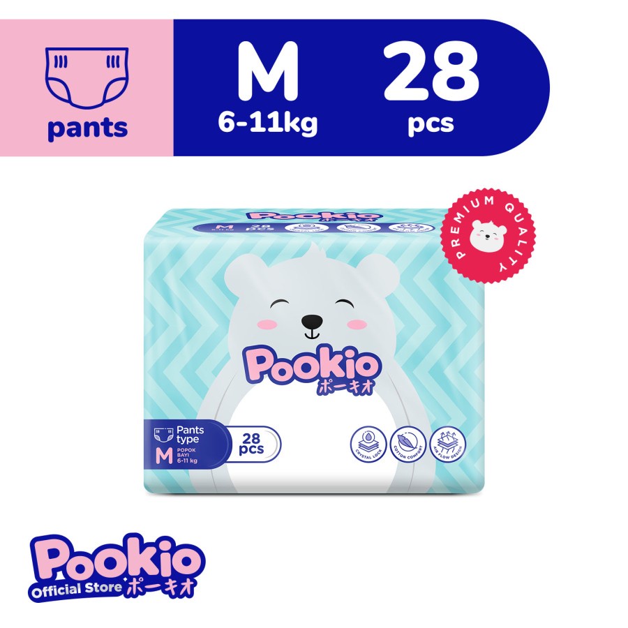 POOKIO Pants M 28 Pcs Popok Anak Diaper Celana M28