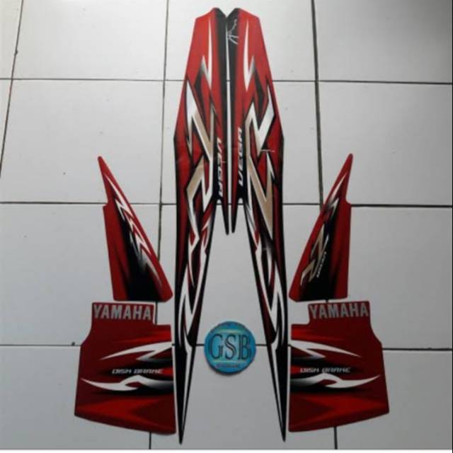 Striping Yamaha Vega ZR merah