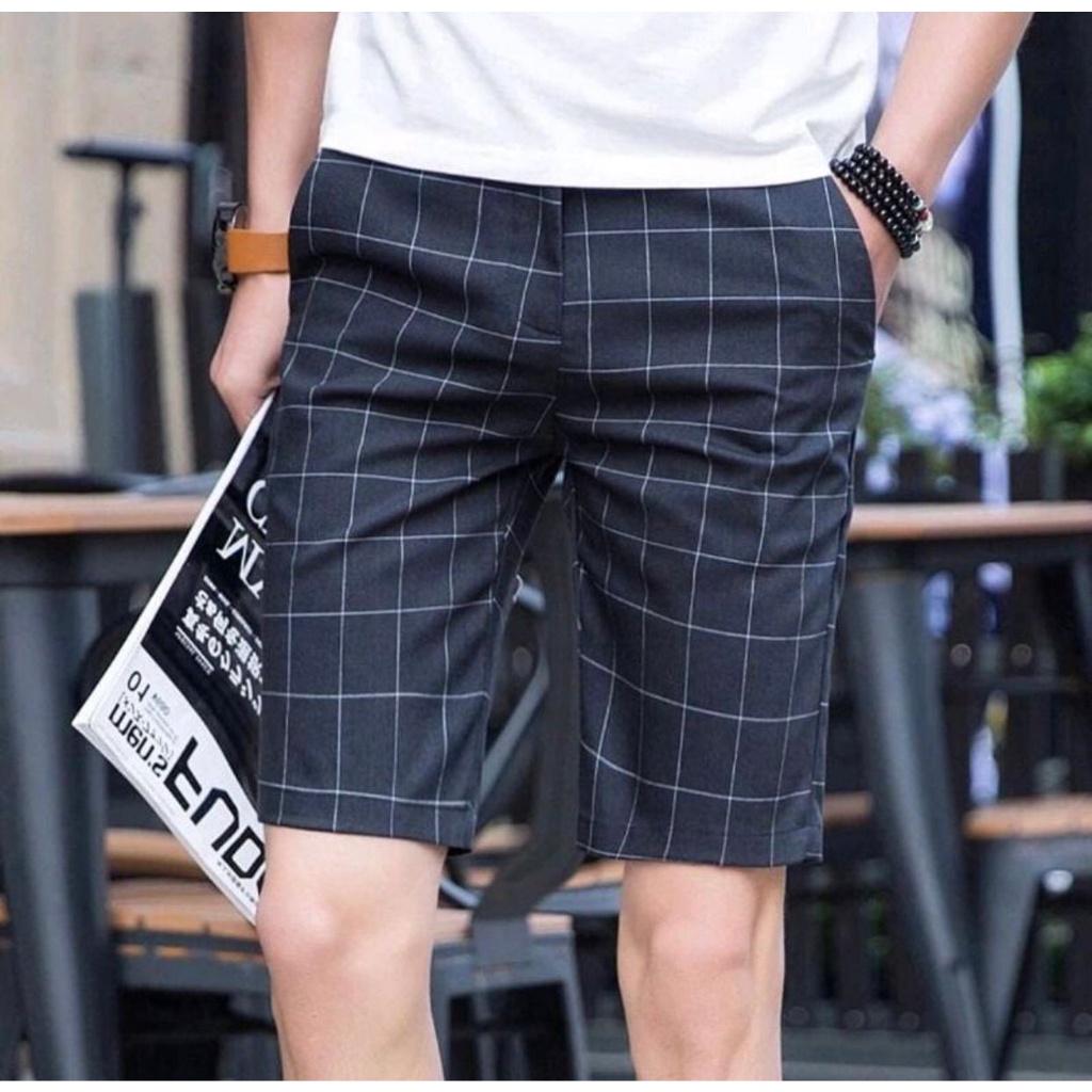 Celana Tartan Pria Premium Celana Chino Pendek Tartan Dickies Celana Kotak Kotak Pinggang Karet