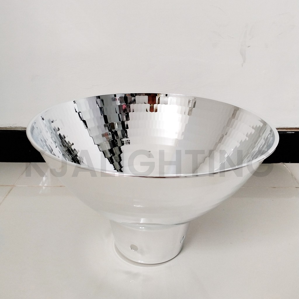 KAP LAMPU INDUSTRIAL 12 INCH ALUMINIUM SILVER SET FITTING E27