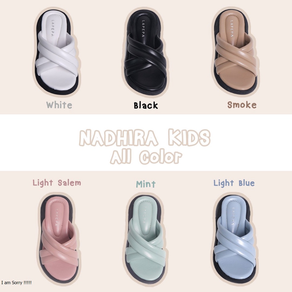 Adarastore - Lapepa NADHIRA KIDS Sandal Anak Tanggung Sendal Anak Perempuan Wedges Model Silang Kekinian