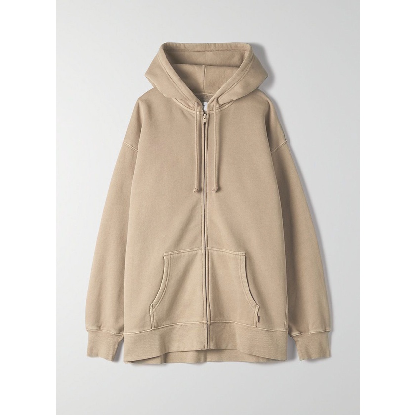 Jaket Hoodie Wanita Polos Oversize Lengan Panjang Babyterry-Colat Susu