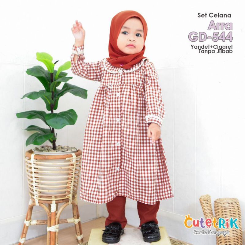 Setelan muslim anak perempuan / setelan muslim bayi / set arra cutetrik