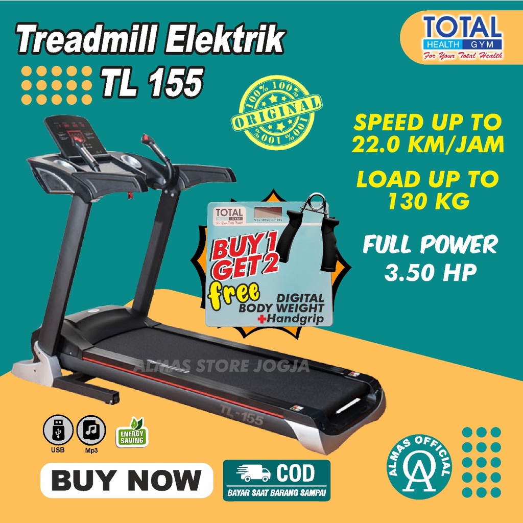 Threadmill Tredmill Tritmill Trademill Tredmil Listrik Elektrik TL155Electric Alat Olahraga fItness 
