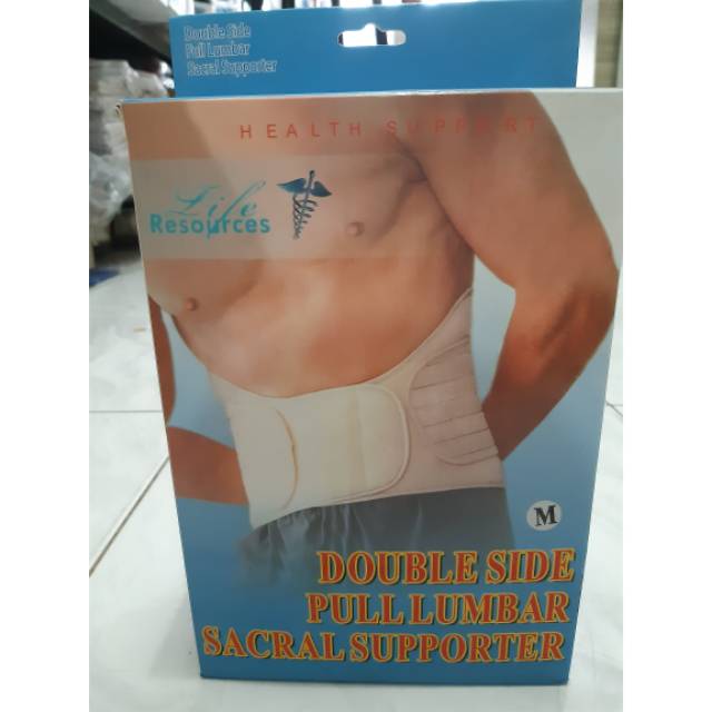 LIFE RESOURCES Lumbar Sacral Supporter Double Side PulL / Lumbar supporter / lumbar saraf terjepit / korset tulang belakang