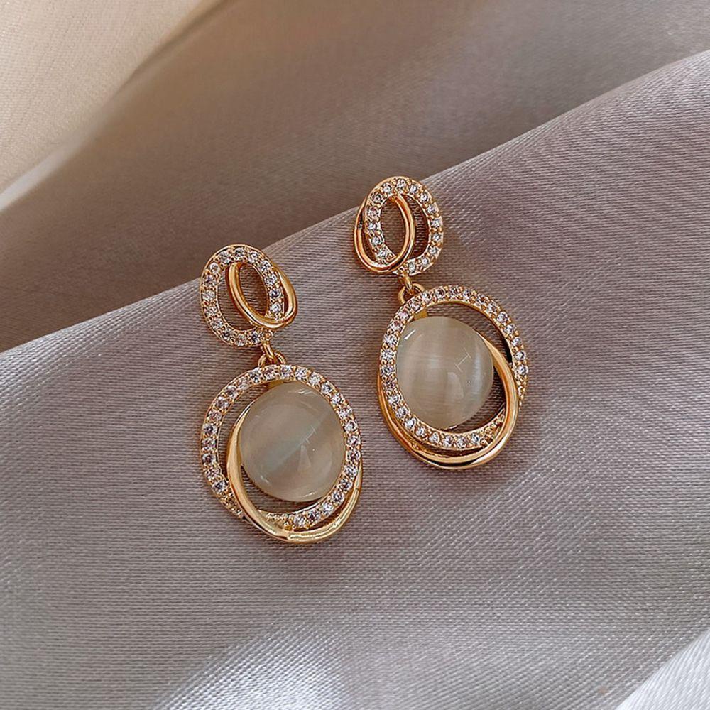 Solighter Geometris Menjuntai Anting Trendi Fashion Indah Stud Earring