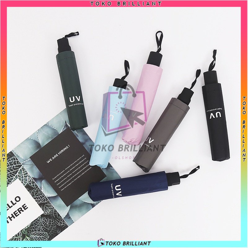 【SEMUA OTOMATIS】 [𝐓𝐄𝐑𝐁𝐀𝐑𝐔] Payung Folding Travel Umbrella Lipat Anti Sinar UV Premium Bagus Bahan Tebal Warna Warni Estetik