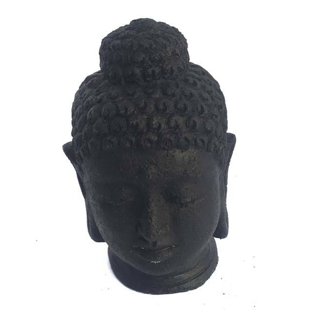 PAJANGAN MINIATUR PATUNG KEPALA DEWA BUDHA UKURAN MINI WARNA HITAM