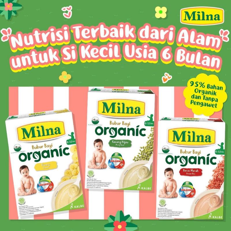 Milna Bubur Organik MPASI 6+ dan 8+ Bulan