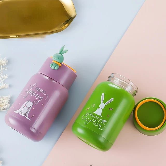 Botol minum kaca rabbit bunny 330ml nice 400ml botol minum kaca mini gelas minum kaca rabbit kelinci