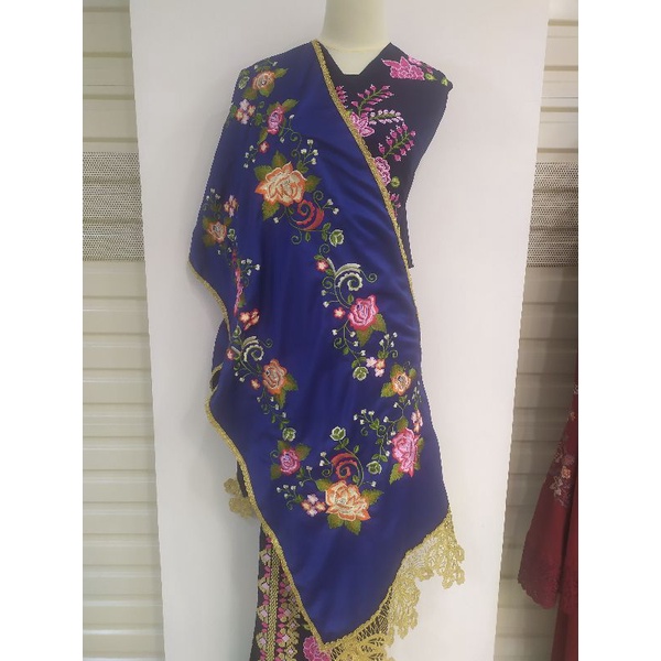 Salendang koto gadang bahan cavali /selendang koto gadang-Navy