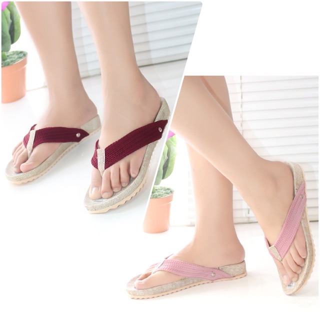 Sendal Jepit Wanita  Flat Murah Sandal  Cewek Casual Tali 