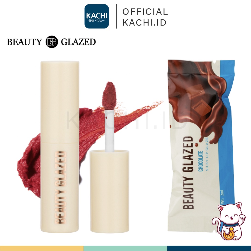 KACHI - BEAUTY GLAZED White Chocolate Silky Lip Glaze Lipstick Matte Gloss Longlasting Lipstik Coklat Original BG002