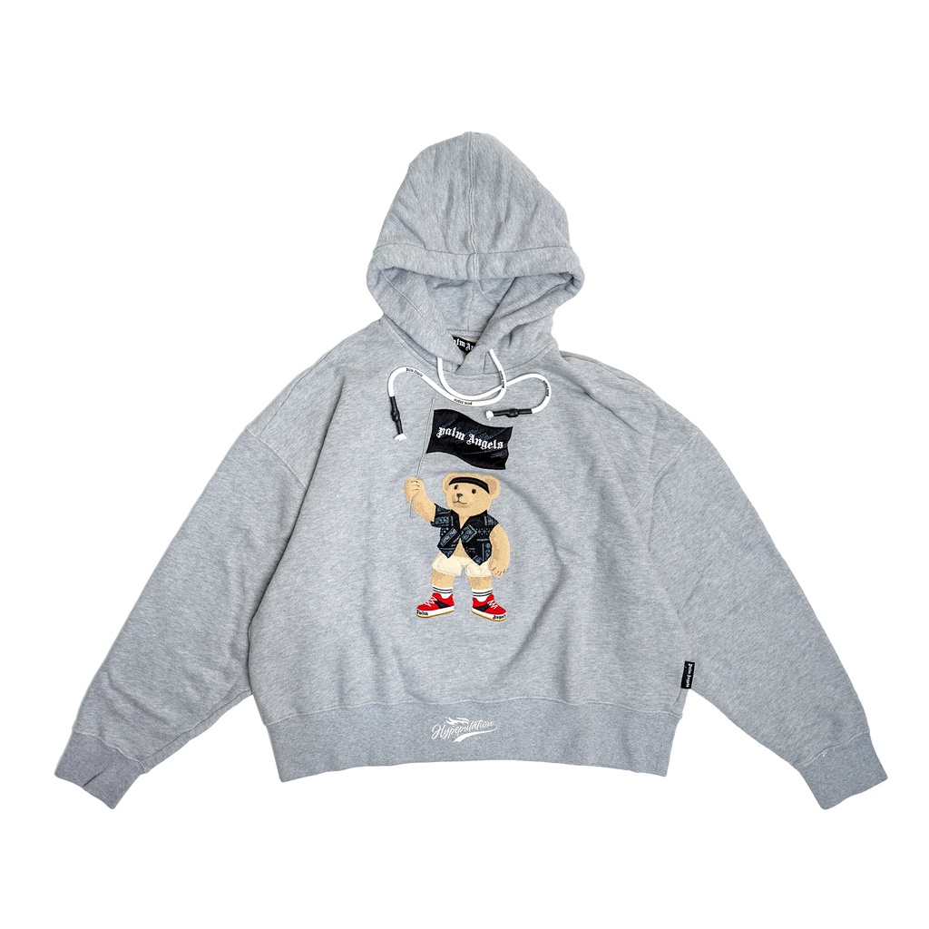 Palm Angels Pirate Bear Grey Hoodie ORIGINAL