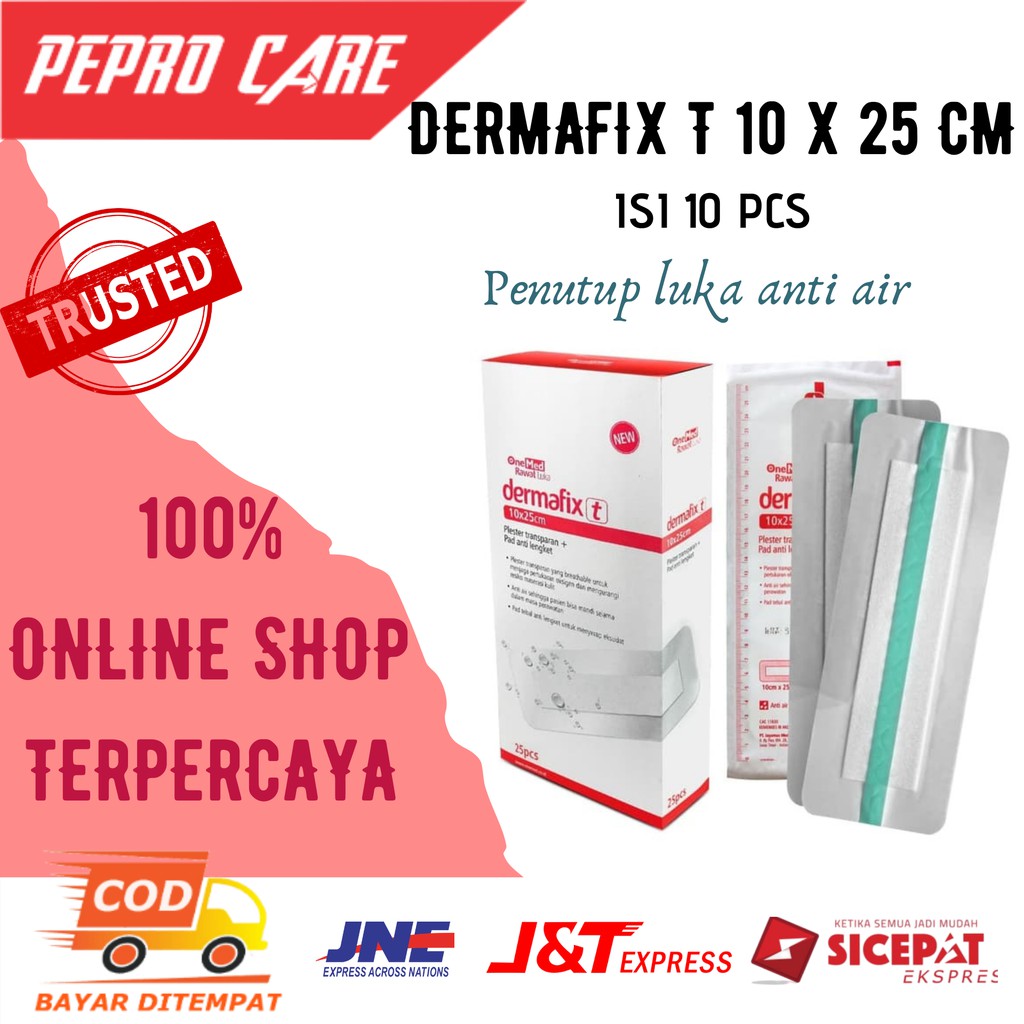 PLESTER ANTI AIR PENUTUP LUKA PEREKAT PERBAN ANTI AIR DERMAFIX UKURAN BESAR 10X25 PPF 150
