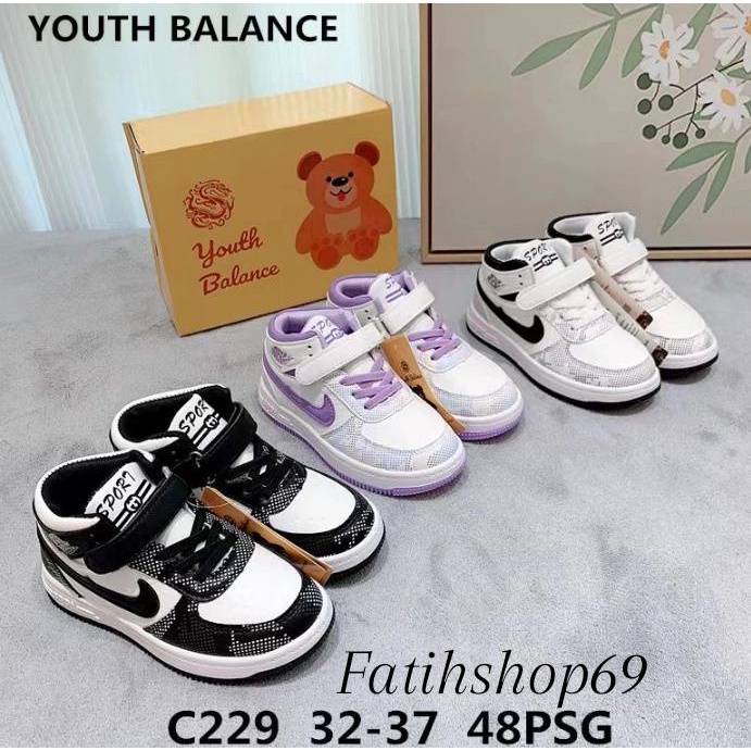 SEPATU SNEAKER ANAK UNISEX IMPORT YOUTH BALANCE C229 SIZE (26-37) SEPATU SPORT SEPATU SEKOLAH TERBARU