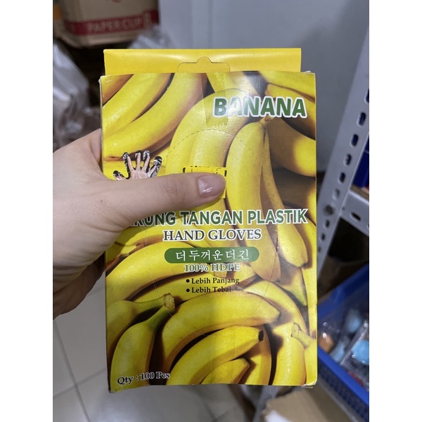 Sarung tangan plastik Kacer / banana (random) 100 lembar