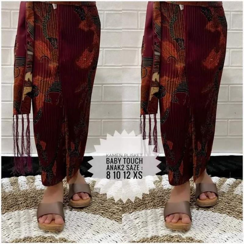 Rok Anak / kamen jadi plisket anak sutra babytouch batik