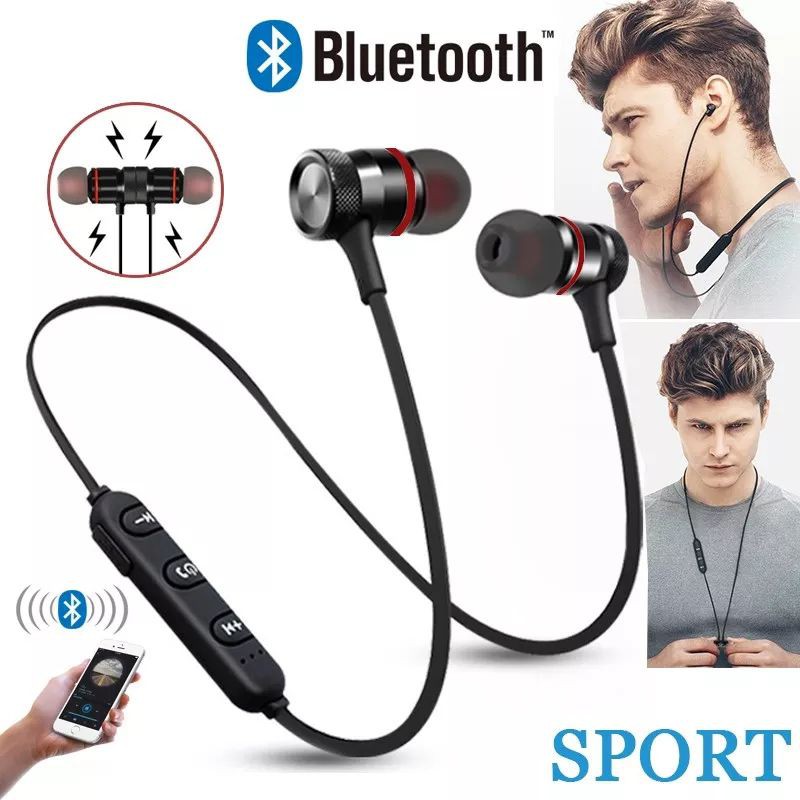 Realme Headset Earphone BT Bluetooth Sport Magnetik Wireless  With Mic Super Bass Hight Quality