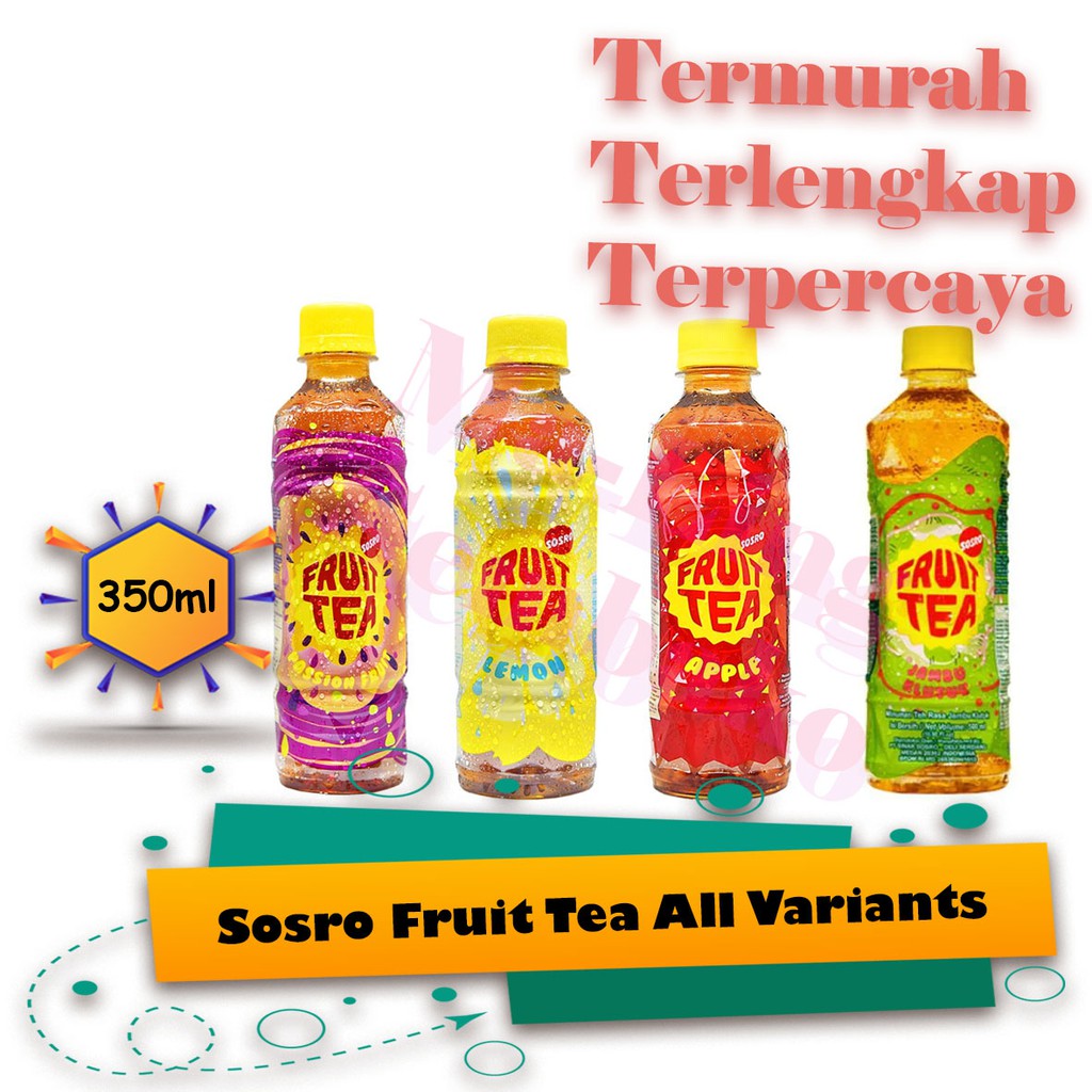 

SOSRO FRUITTEA PASSION FRUIT / MARKISA / APEL / GUAVA / LEMON 350ML