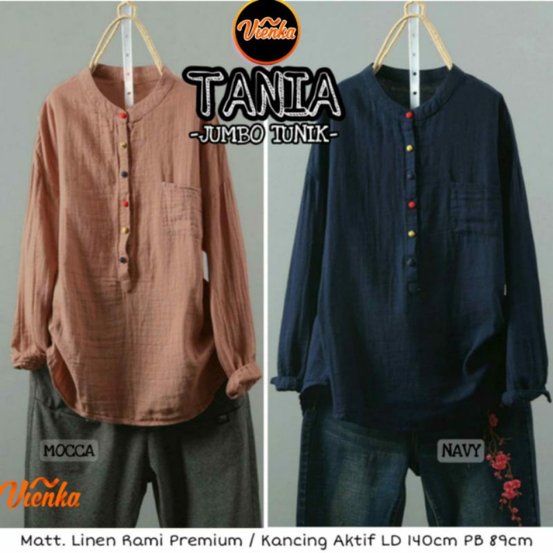 TANIA TUNIK KATUN LINEN SUPER JUMBO LD 140