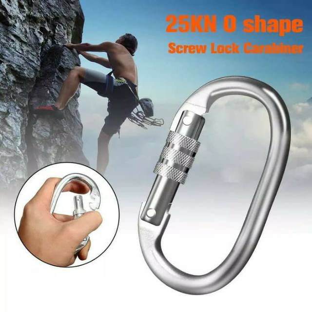 Carabineer Pro Panjat Tebing 25KN Baja