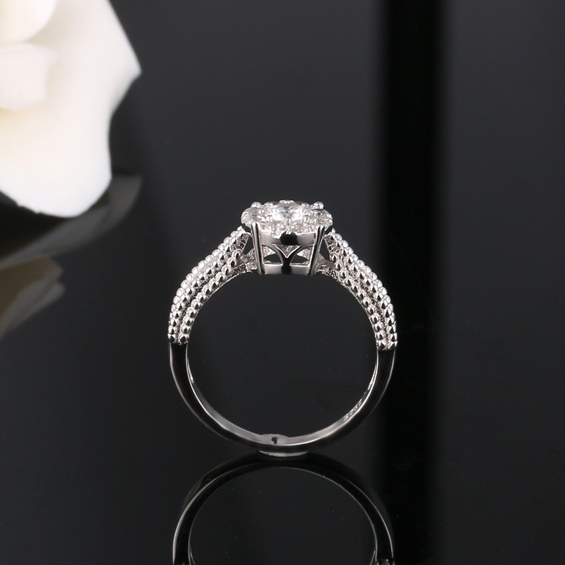 Cincin Perak Cewek Asli S 925 Lapis Rhodium Cocok Kawin Nikah tunangan hadiah RS051