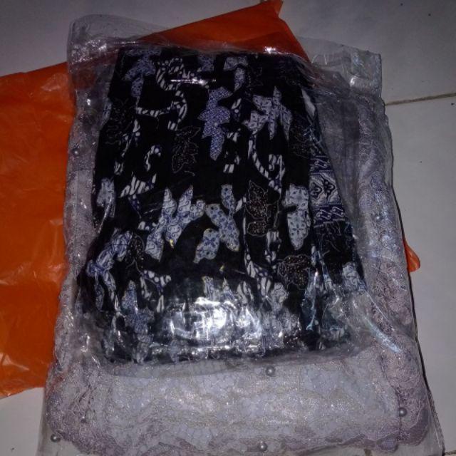 Realpict!!!semi Gamis Umbrella Mutiara Atasan Bhn Brukat+plisket Bhn Batik Silk Size M L Xl Xxl
