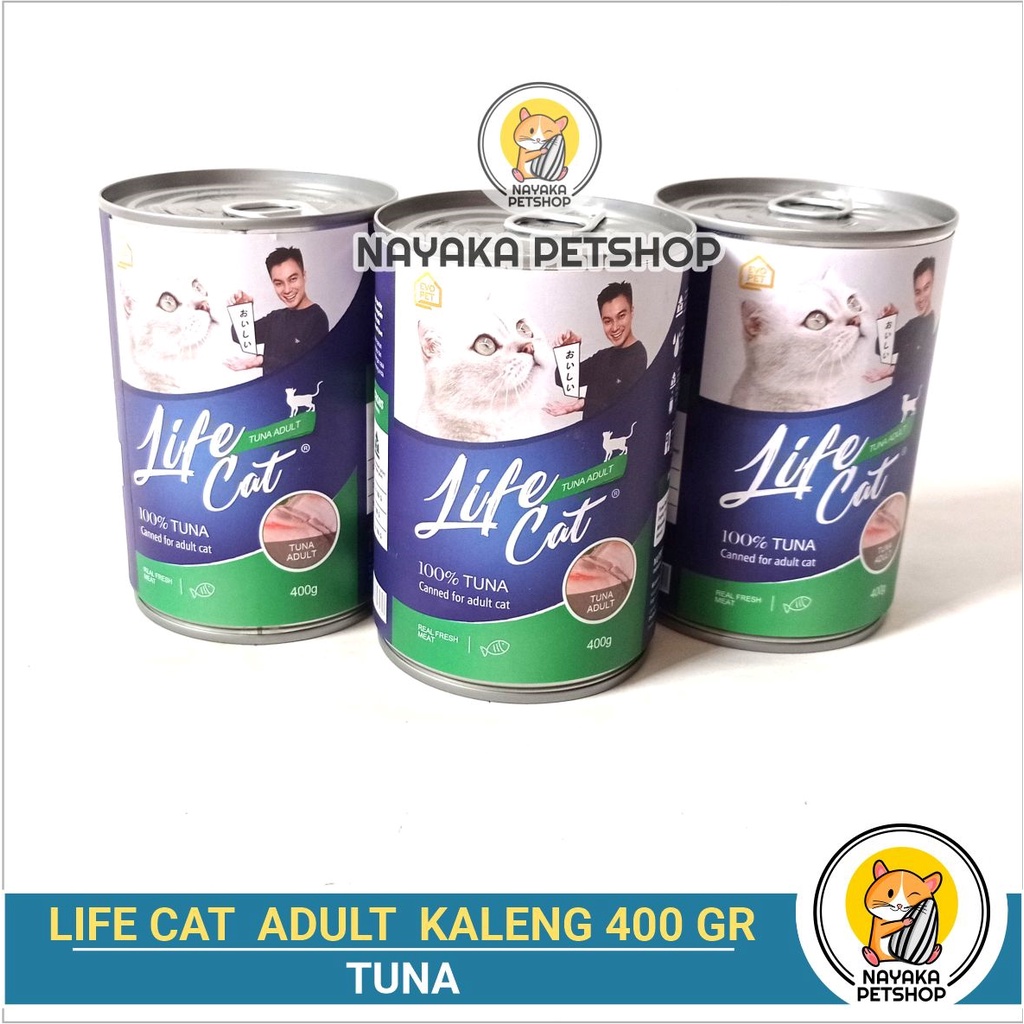 Life Cat Kaleng 400 gr Adult Tuna Pakan Kucing Basah Makanan Wet Food Lifecat