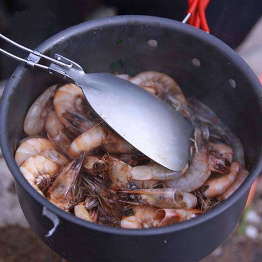 Lanfy Peralatan Masak Spatula Untuk Piknik BBQ Lipat Camping Hiking Dapur Sendok Nasi Dayung Masak Sekop