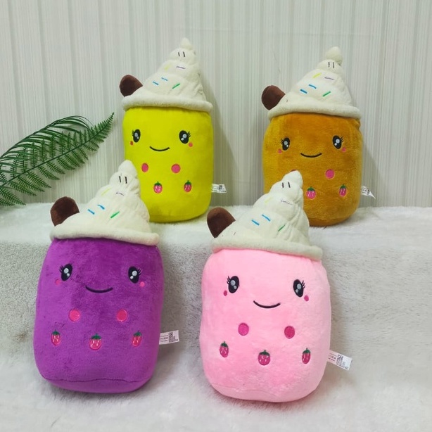 Boneka Minuman Boba  Bubble Cokelat 30cm/Boneka Boba Ice Cream/Boneka milk Tea Babble