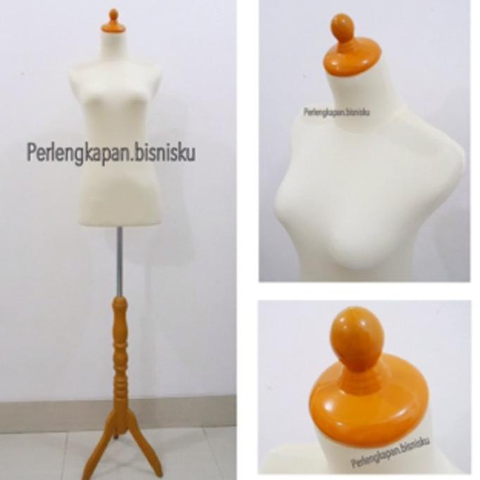 [[COD]] PROMO MANEKIN WANITA SETENGAH BADAN DM PATUNG BAJU KREM PLASTIK FREE ONGKIR Kode 1360